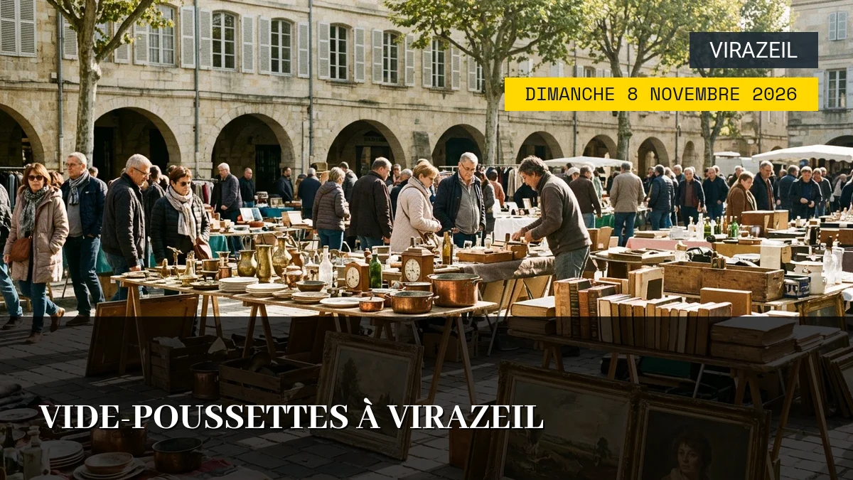 Affiche de l'événement : Vide-Poussettes à Virazeil – Dimanche 8 Novembre 2026