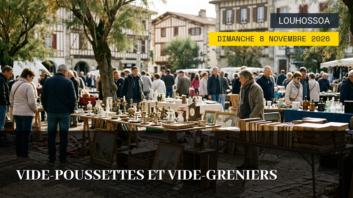 Affiche de l'événement : Vide-poussettes et vide-greniers – Dimanche 8 Novembre 2026