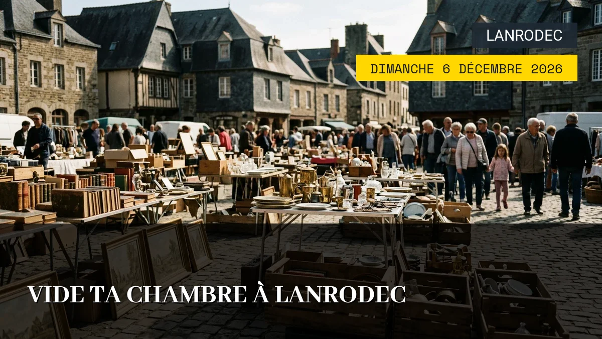 Affiche de l'événement : Vide Ta Chambre à Lanrodec – Dimanche 6 Décembre 2026