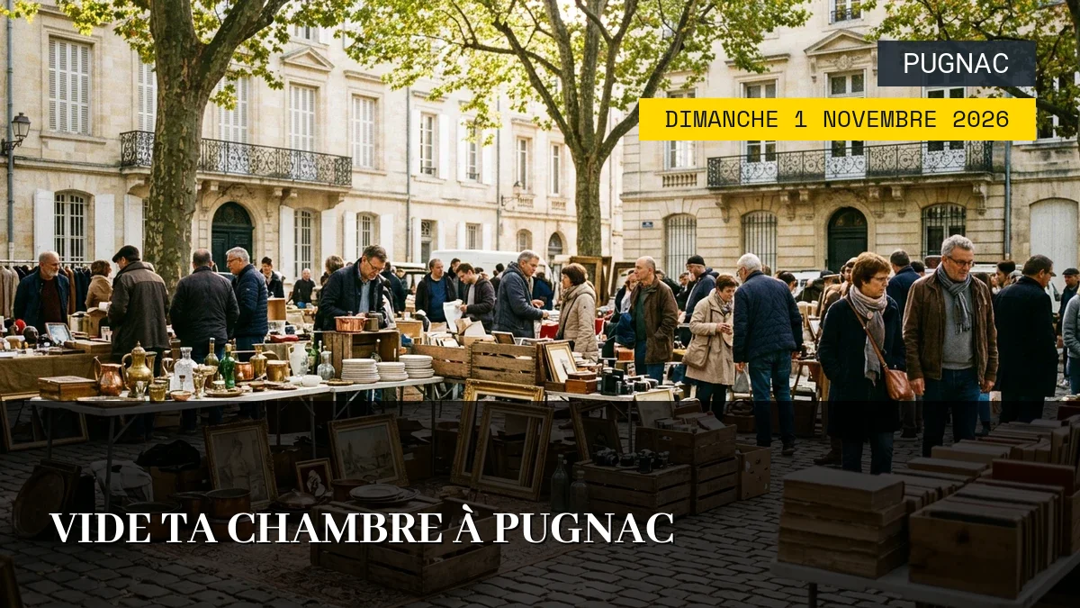 Affiche de l'événement : Vide Ta Chambre à Pugnac – Dimanche 1 Novembre 2026