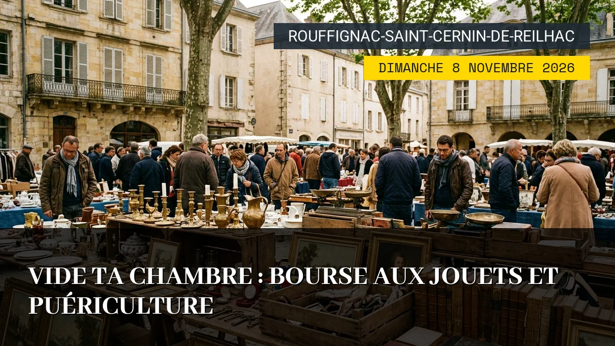 Affiche de l'événement : Vide ta chambre : Bourse aux jouets et puériculture – Dimanche 8 Novembre 2026