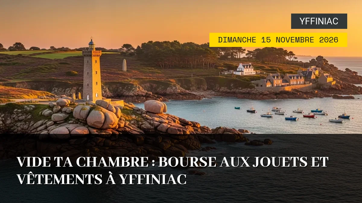 Affiche de l'événement : Vide Ta Chambre : Bourse aux Jouets et Vêtements à Yffiniac – Dimanche 15 Novembre 2026
