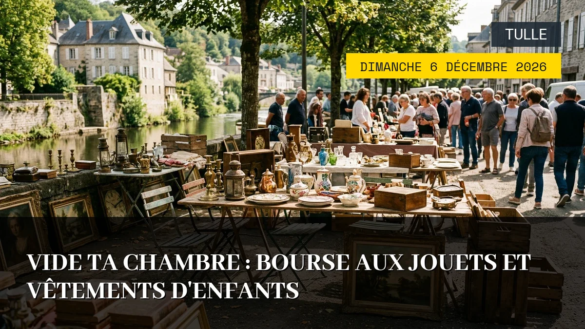 Affiche de l'événement : Vide Ta Chambre : Bourse aux Jouets et Vêtements d&rsquo;Enfants – Dimanche 6 Décembre 2026