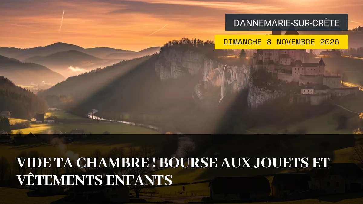 Affiche de l'événement : Vide Ta Chambre ! Bourse aux Jouets et Vêtements Enfants – Dimanche 8 Novembre 2026