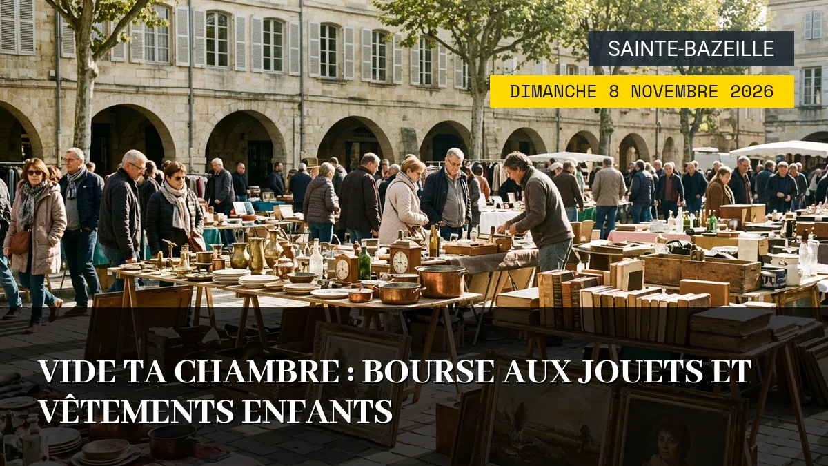 Affiche de l'événement : Vide ta Chambre : Bourse aux Jouets et Vêtements Enfants – Dimanche 8 Novembre 2026