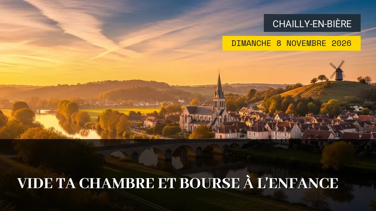 Affiche de l'événement : Vide ta Chambre et Bourse à l&rsquo;Enfance – Dimanche 8 Novembre 2026