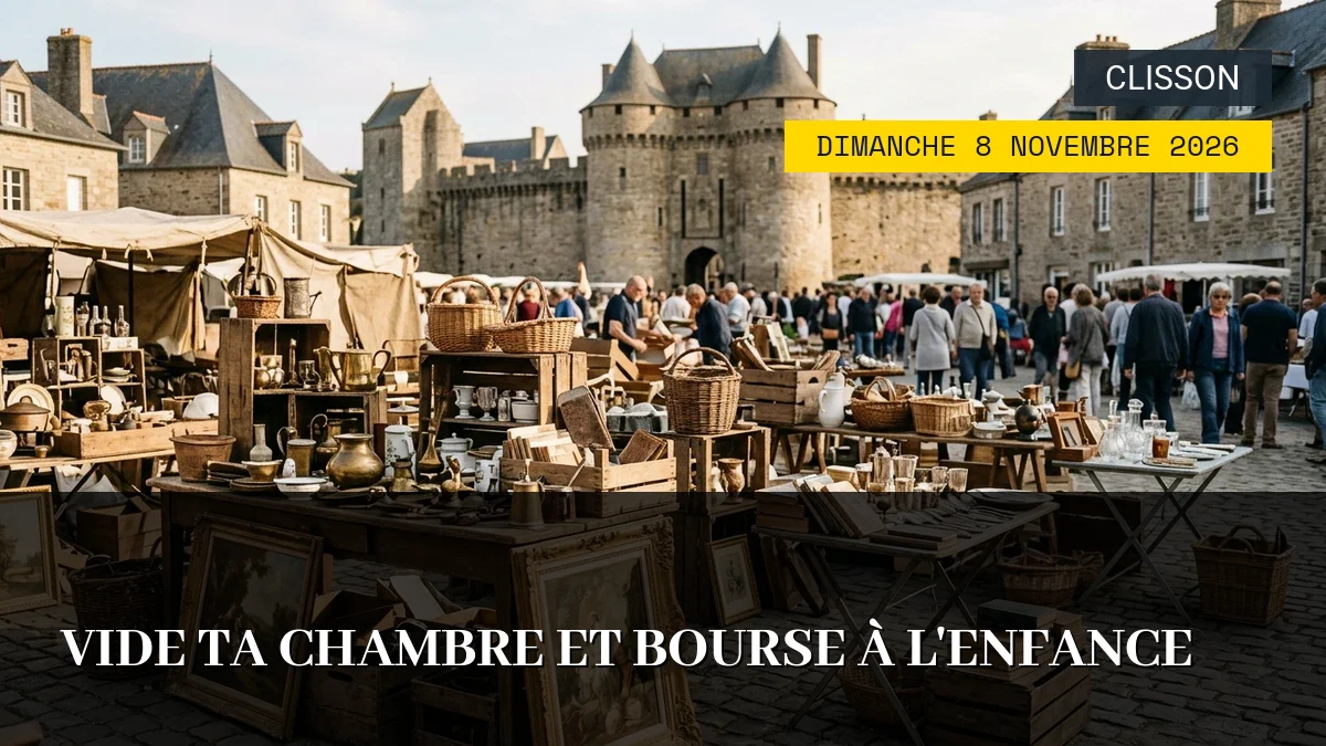 Affiche de l'événement : Vide ta Chambre et Bourse à l&rsquo;Enfance – Dimanche 8 Novembre 2026