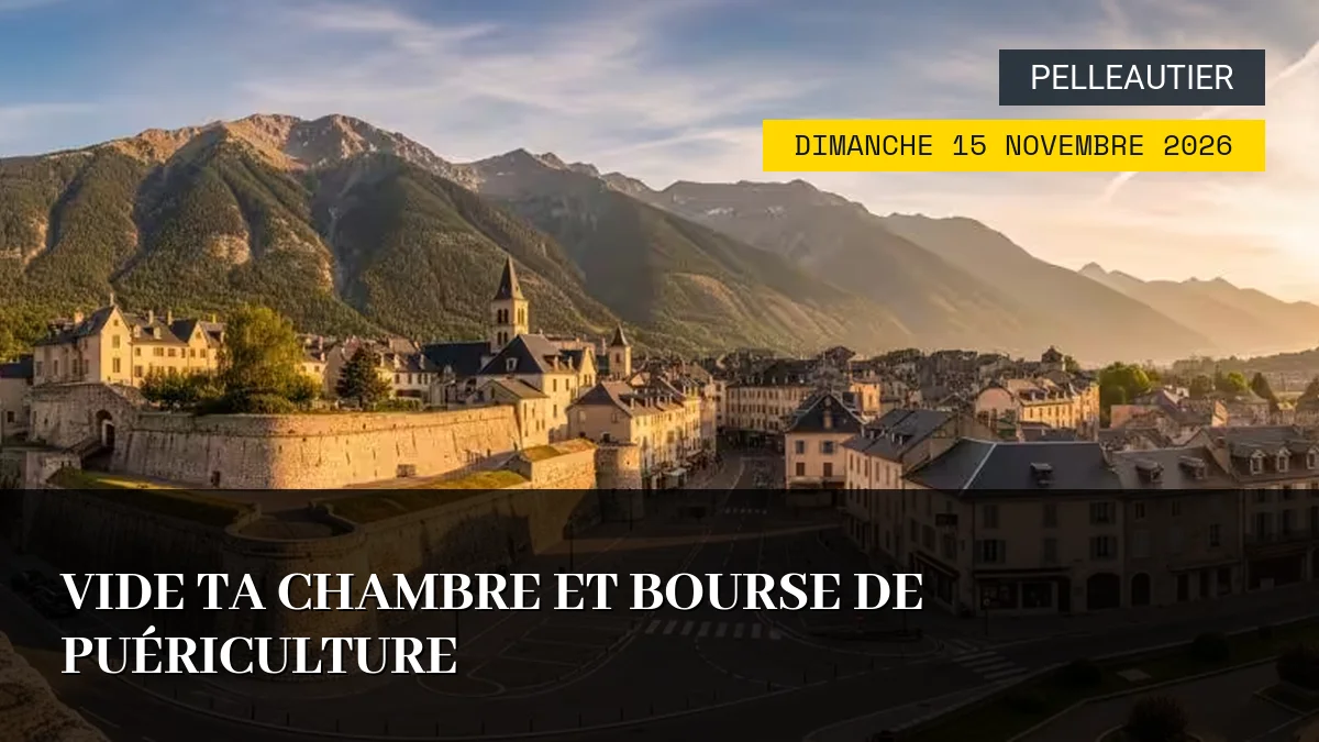 Affiche de l'événement : Vide ta Chambre et Bourse de Puériculture – Dimanche 15 Novembre 2026