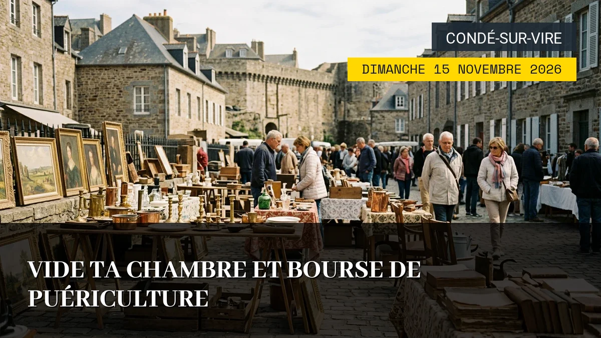 Affiche de l'événement : Vide ta Chambre et Bourse de Puériculture – Dimanche 15 Novembre 2026
