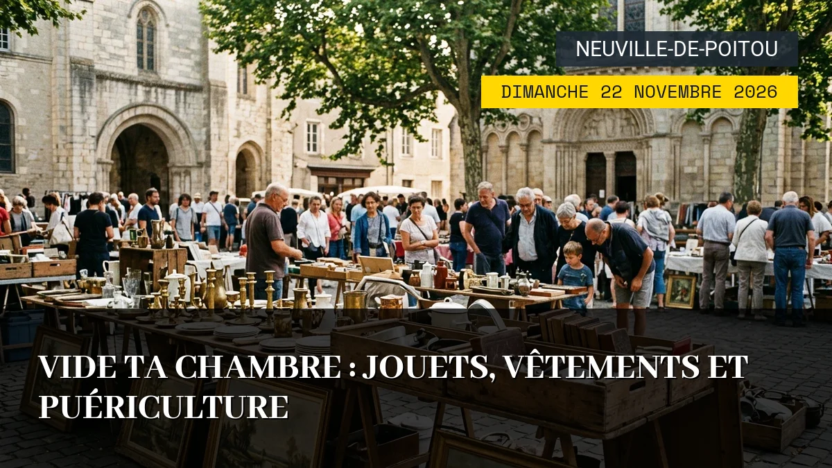 Affiche de l'événement : Vide Ta Chambre : Jouets, Vêtements et Puériculture – Dimanche 22 Novembre 2026