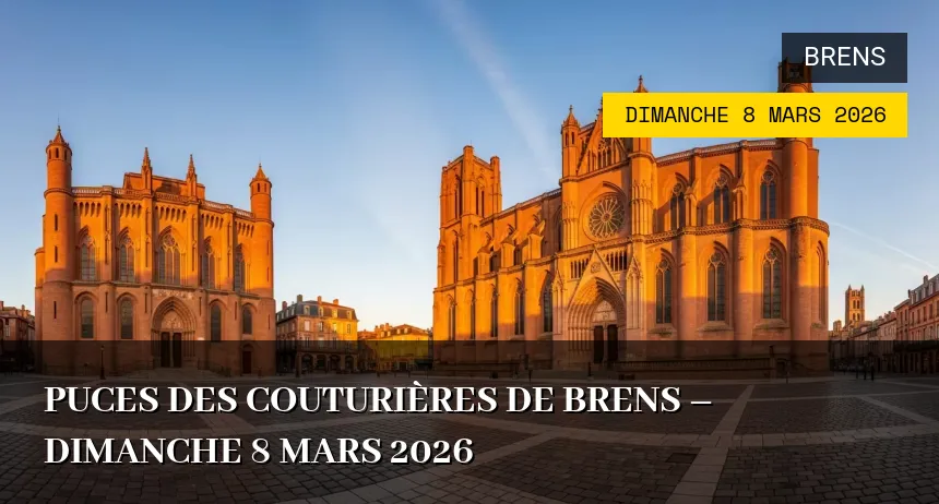 Affiche de l'événement : Puces des Couturières de Brens – Dimanche 8 Mars 2026