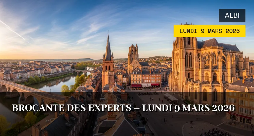 Affiche de l'événement : Brocante des Experts – Lundi 9 Mars 2026