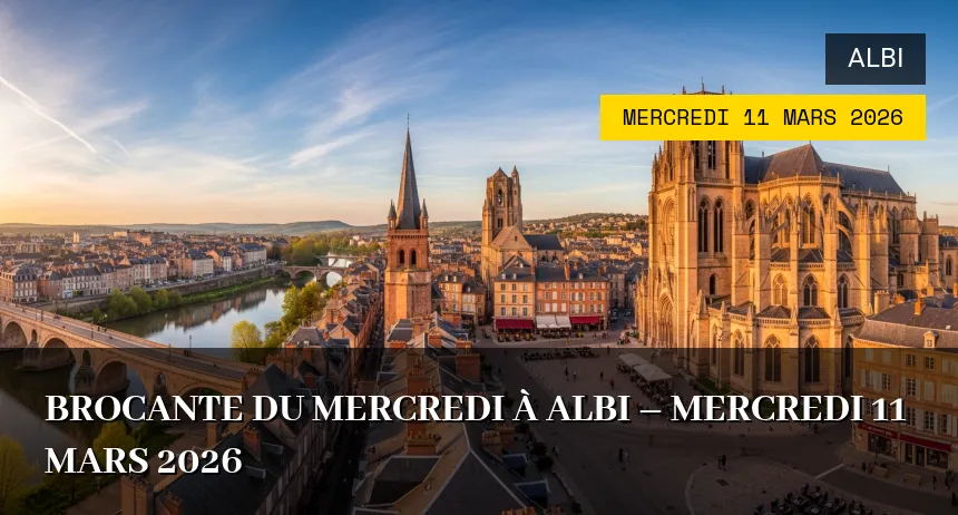 Affiche de l'événement : Brocante du Mercredi à Albi – Mercredi 11 Mars 2026