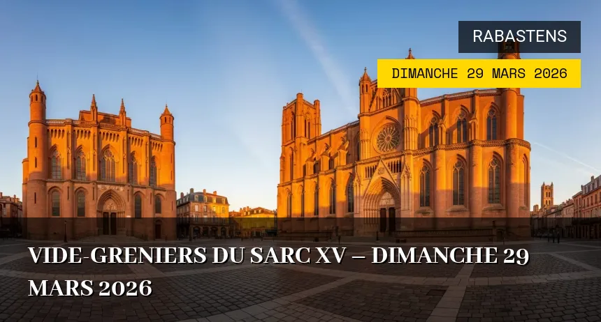 Affiche de l'événement : Vide-greniers du SARC XV – Dimanche 29 Mars 2026