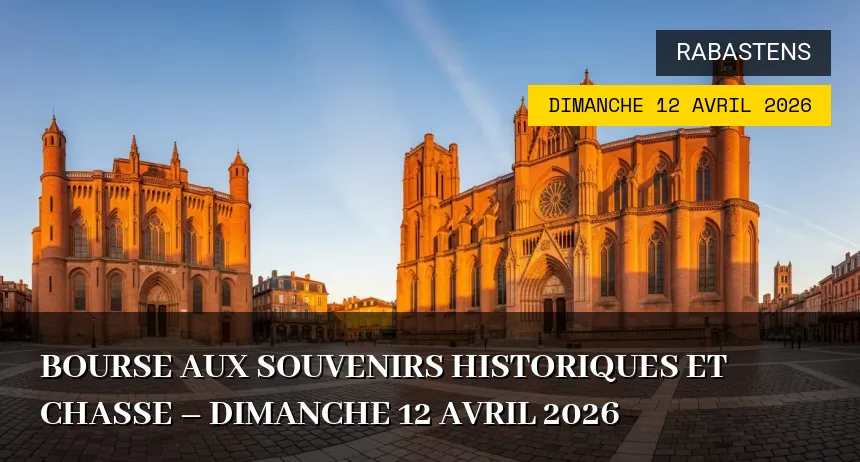 Affiche de l'événement : Bourse aux Souvenirs Historiques et Chasse – Dimanche 12 Avril 2026