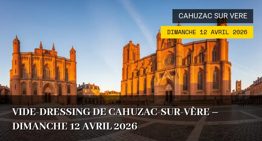 Affiche de l'événement : Vide-dressing de Cahuzac-sur-Vère – Dimanche 12 Avril 2026