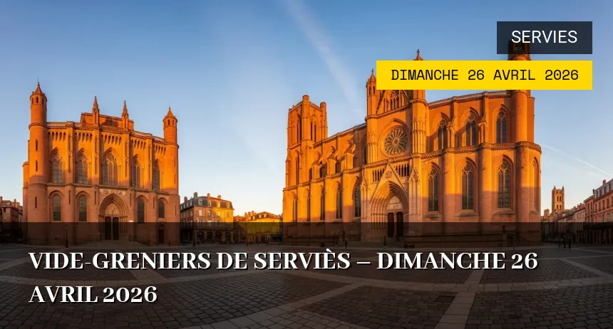Affiche de l'événement : Vide-greniers de Serviès – Dimanche 26 Avril 2026