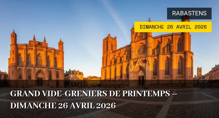 Affiche de l'événement : Grand Vide-greniers de Printemps – Dimanche 26 Avril 2026