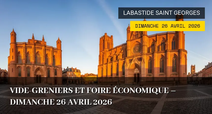 Affiche de l'événement : Vide-greniers et Foire Économique – Dimanche 26 Avril 2026