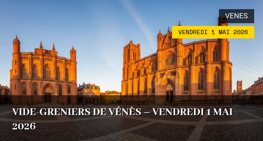 Affiche de l'événement : Vide-greniers de Vénès – Vendredi 1 Mai 2026
