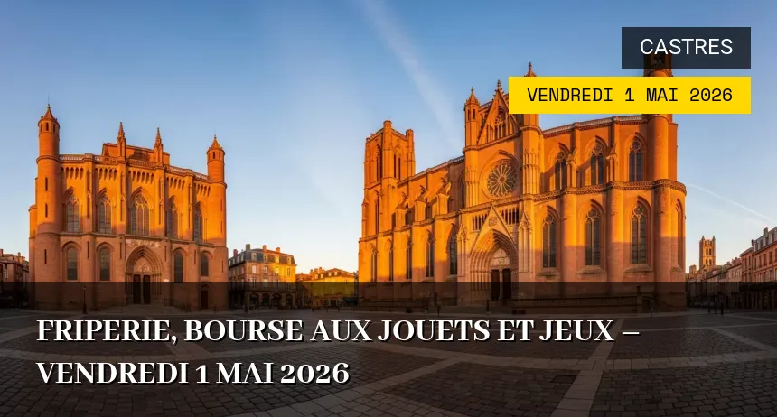 Affiche de l'événement : Friperie, Bourse aux Jouets et Jeux – Vendredi 1 Mai 2026