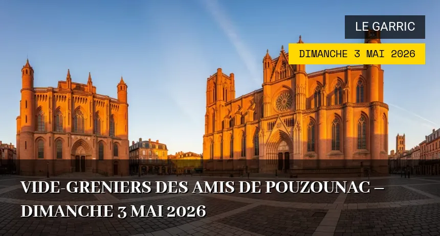 Affiche de l'événement : Vide-greniers des Amis de Pouzounac – Dimanche 3 Mai 2026