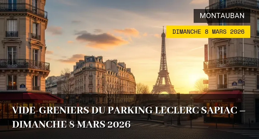 Affiche de l'événement : Vide-greniers du Parking Leclerc Sapiac – Dimanche 8 Mars 2026