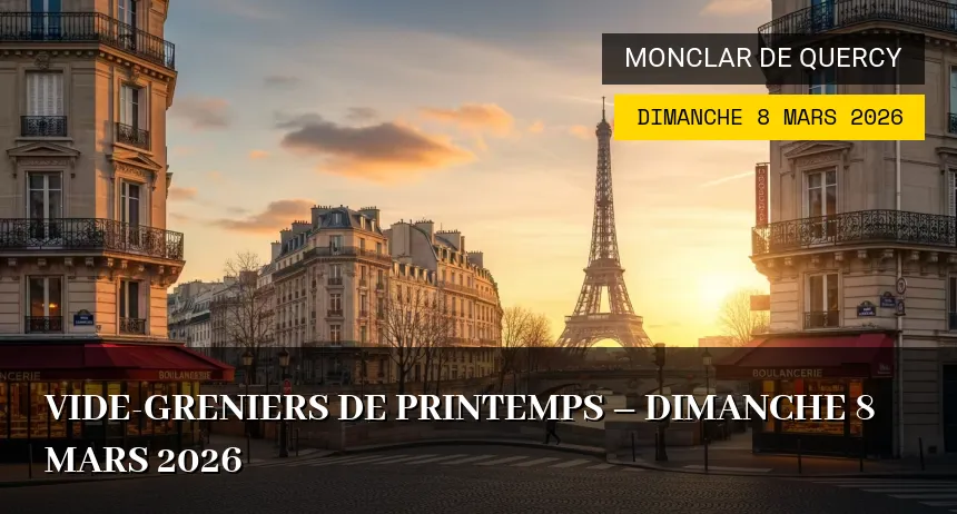 Affiche de l'événement : Vide-greniers de Printemps – Dimanche 8 Mars 2026