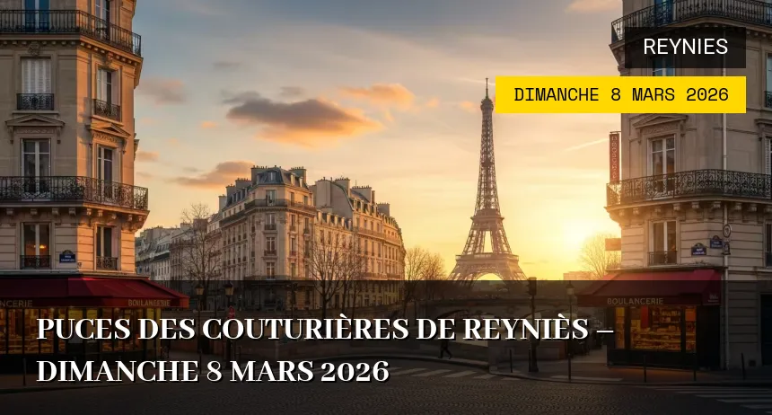Affiche de l'événement : Puces des Couturières de Reyniès – Dimanche 8 Mars 2026