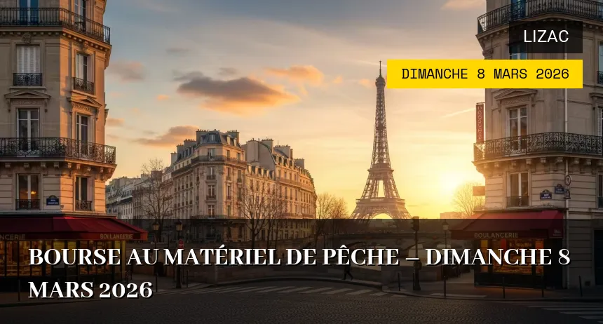 Affiche de l'événement : Bourse au matériel de pêche – Dimanche 8 Mars 2026
