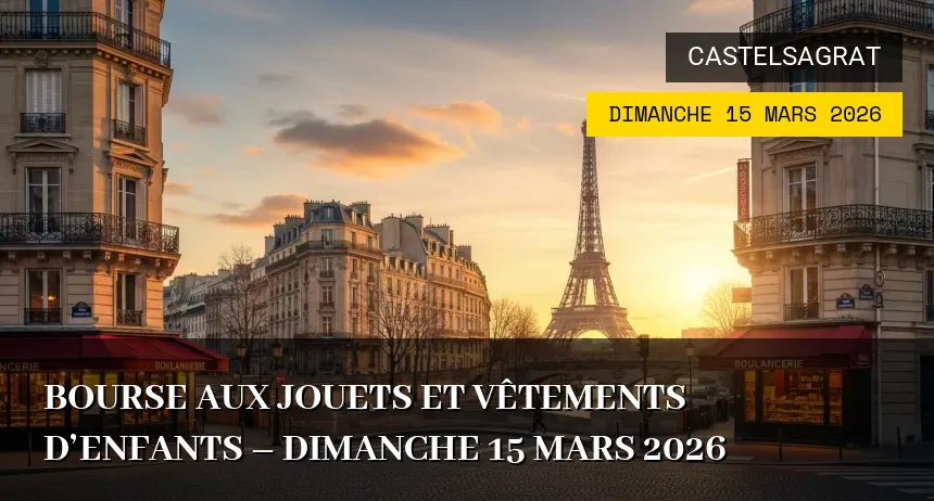 Affiche de l'événement : Bourse aux Jouets et Vêtements d&rsquo;Enfants – Dimanche 15 Mars 2026