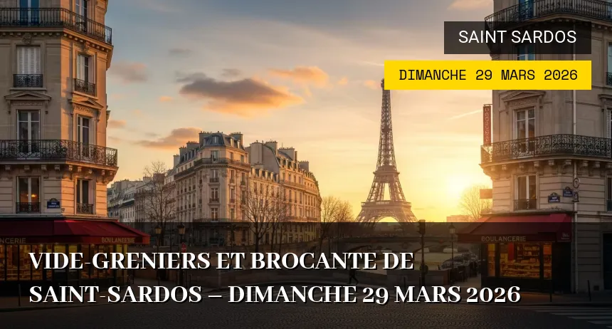 Affiche de l'événement : Vide-greniers et Brocante de Saint-Sardos – Dimanche 29 Mars 2026