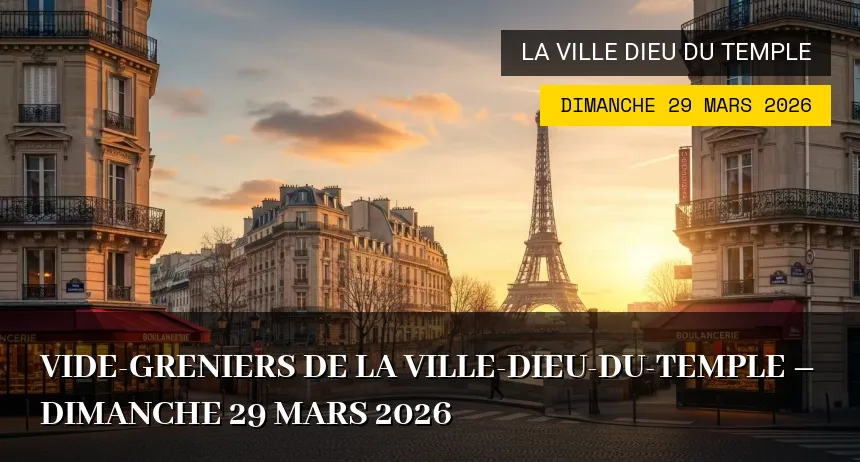 Affiche de l'événement : Vide-greniers de La Ville-Dieu-du-Temple – Dimanche 29 Mars 2026