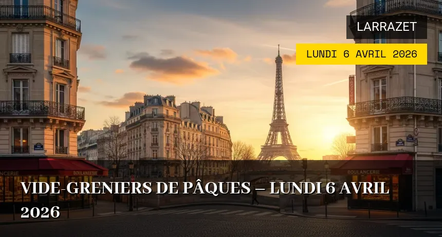 Affiche de l'événement : Vide-greniers de Pâques – Lundi 6 Avril 2026