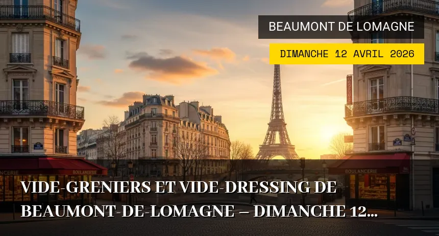 Affiche de l'événement : Vide-greniers et Vide-dressing de Beaumont-de-Lomagne – Dimanche 12 Avril 2026