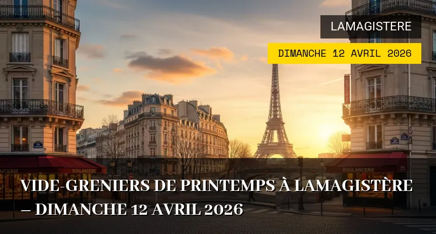 Affiche de l'événement : Vide-greniers de Printemps à Lamagistère – Dimanche 12 Avril 2026