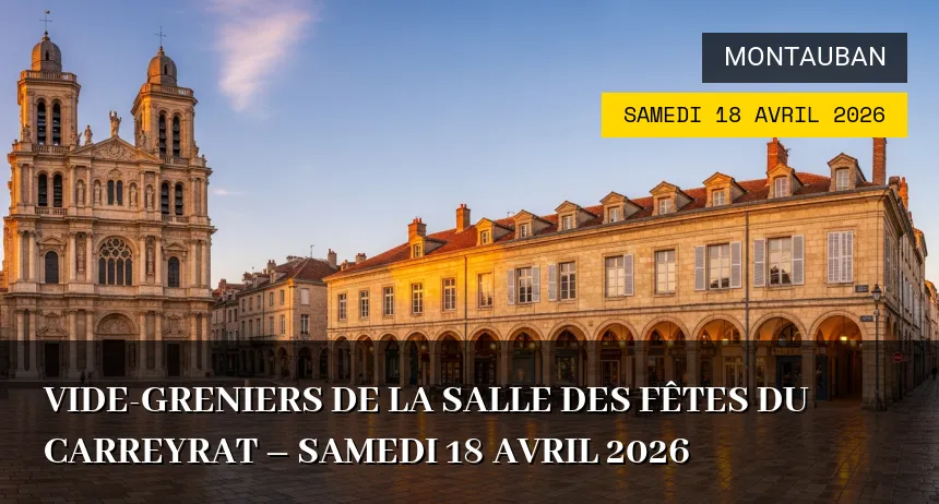 Affiche de l'événement : Vide-greniers de la Salle des Fêtes du Carreyrat – Samedi 18 Avril 2026