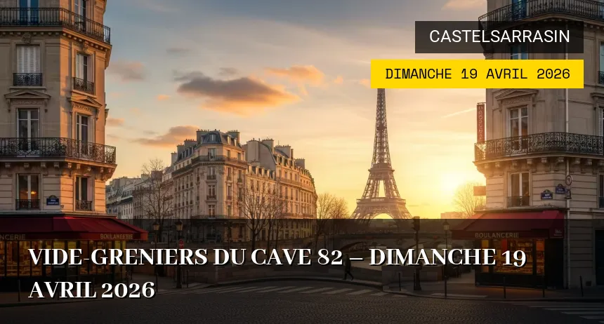 Affiche de l'événement : Vide-greniers du CAVE 82 – Dimanche 19 Avril 2026