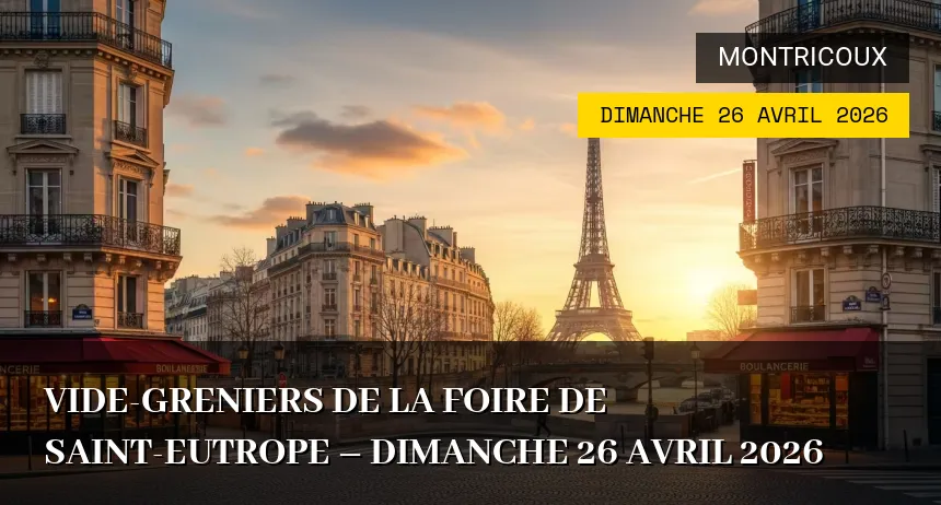 Affiche de l'événement : Vide-greniers de la Foire de Saint-Eutrope – Dimanche 26 Avril 2026