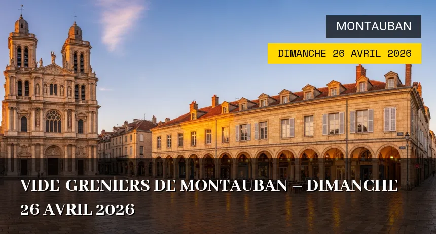 Affiche de l'événement : Vide-greniers de Montauban – Dimanche 26 Avril 2026