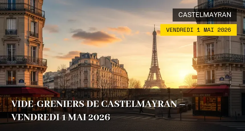 Affiche de l'événement : Vide-greniers de Castelmayran – Vendredi 1 Mai 2026