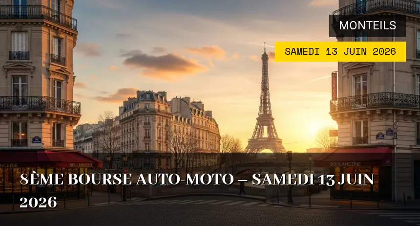 Affiche de l'événement : 8ème Bourse Auto-Moto – Samedi 13 Juin 2026
