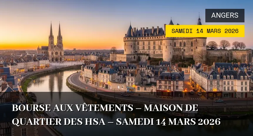Affiche de l'événement : Bourse aux vêtements – Maison de quartier des HSA – Samedi 14 Mars 2026