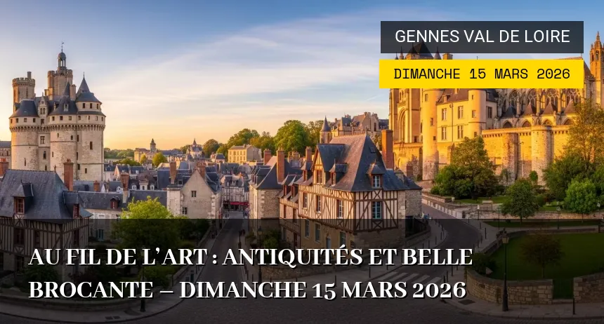 Affiche de l'événement : Au fil de l&rsquo;Art : Antiquités et Belle Brocante – Dimanche 15 Mars 2026
