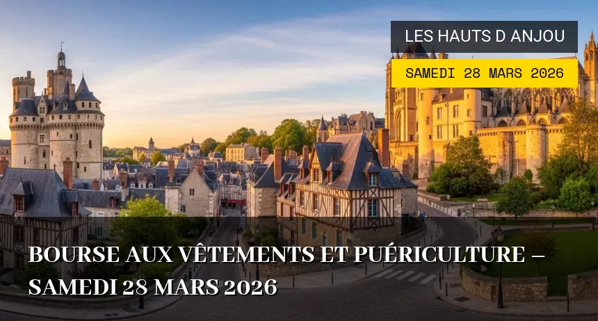 Affiche de l'événement : Bourse aux vêtements et puériculture – Samedi 28 Mars 2026