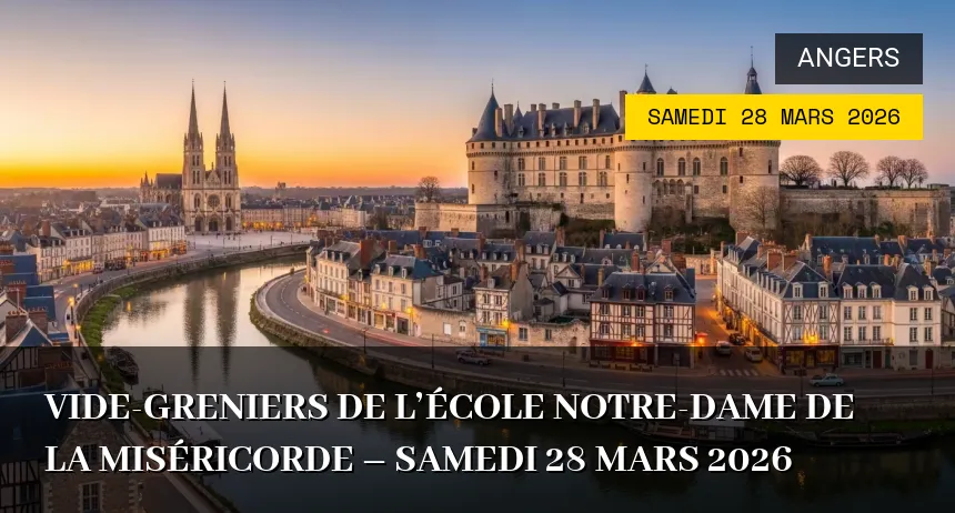 Affiche de l'événement : Vide-greniers de l&rsquo;école Notre-Dame de la Miséricorde – Samedi 28 Mars 2026