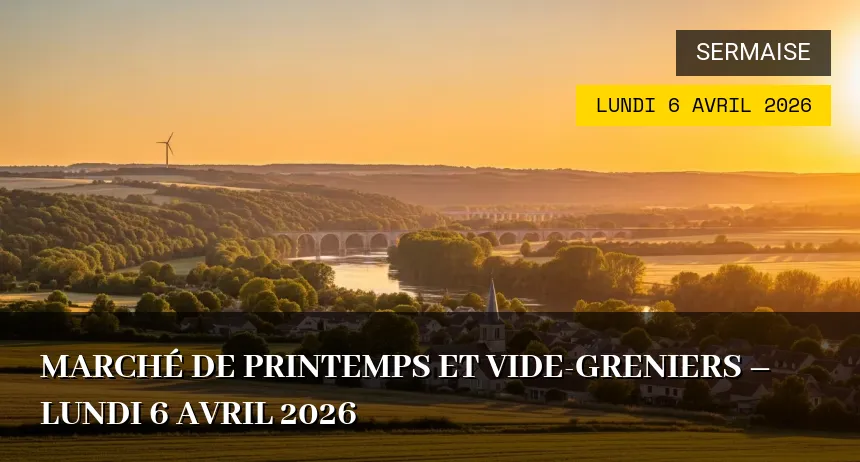 Affiche de l'événement : Marché de Printemps et Vide-greniers – Lundi 6 Avril 2026