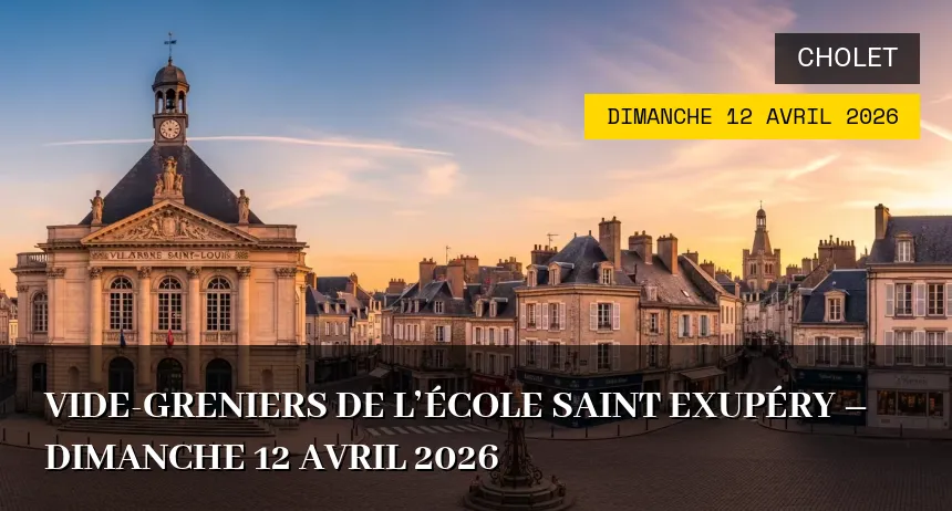 Affiche de l'événement : Vide-greniers de l&rsquo;École Saint Exupéry – Dimanche 12 Avril 2026