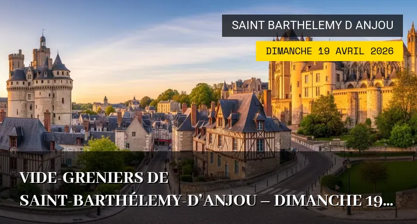 Affiche de l'événement : Vide-greniers de Saint-Barthélemy-d&rsquo;Anjou – Dimanche 19 Avril 2026