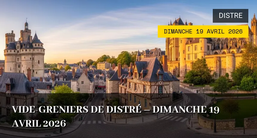 Affiche de l'événement : Vide-greniers de Distré – Dimanche 19 Avril 2026